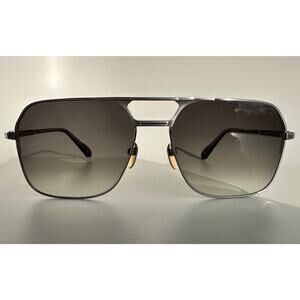 Jacques Marie Mage Stanley Kubrick 1980 Silver Antique Emerald Sunglasses EUC